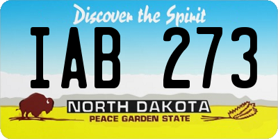 ND license plate IAB273