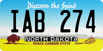 ND license plate IAB274