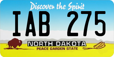 ND license plate IAB275