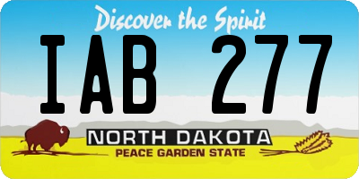 ND license plate IAB277