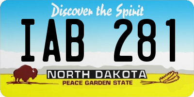 ND license plate IAB281