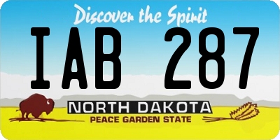 ND license plate IAB287