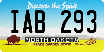 ND license plate IAB293
