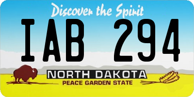 ND license plate IAB294