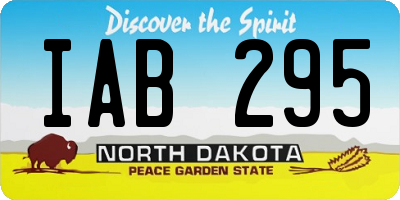 ND license plate IAB295