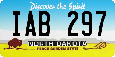 ND license plate IAB297