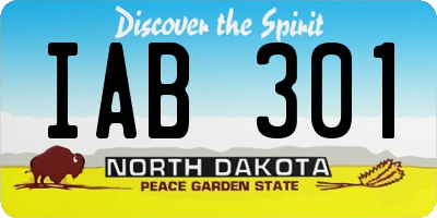 ND license plate IAB301