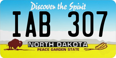 ND license plate IAB307