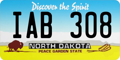 ND license plate IAB308