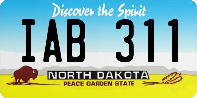 ND license plate IAB311