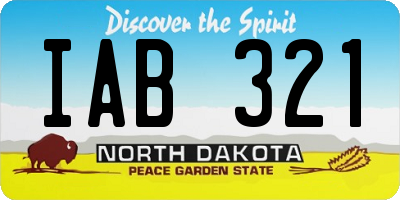 ND license plate IAB321
