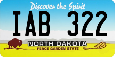ND license plate IAB322