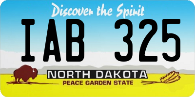 ND license plate IAB325