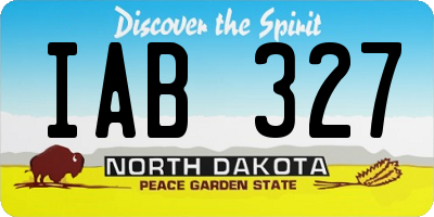 ND license plate IAB327