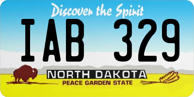 ND license plate IAB329