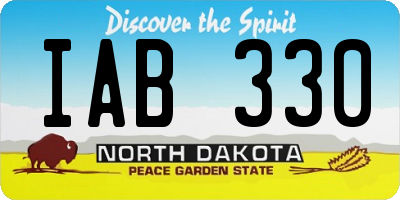 ND license plate IAB330