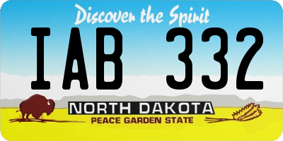 ND license plate IAB332