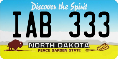 ND license plate IAB333