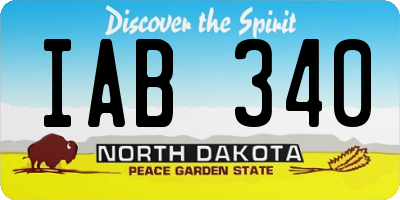 ND license plate IAB340