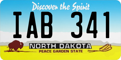 ND license plate IAB341