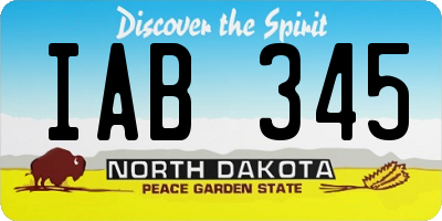 ND license plate IAB345