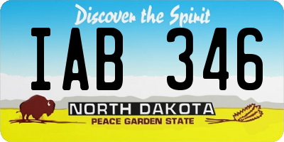 ND license plate IAB346