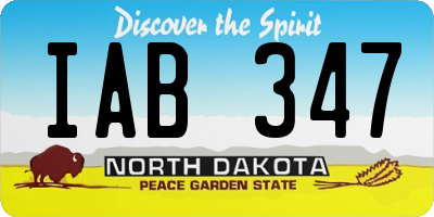 ND license plate IAB347