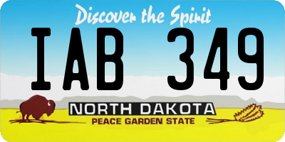 ND license plate IAB349