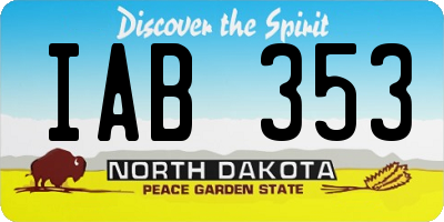 ND license plate IAB353