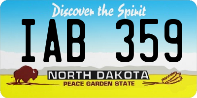 ND license plate IAB359