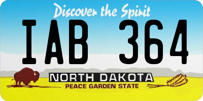 ND license plate IAB364