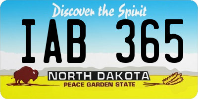 ND license plate IAB365