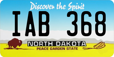 ND license plate IAB368