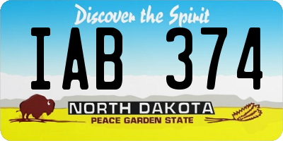 ND license plate IAB374