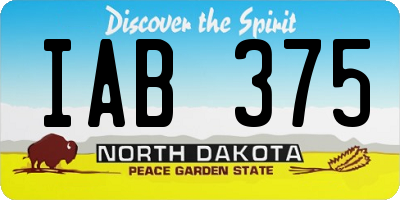 ND license plate IAB375