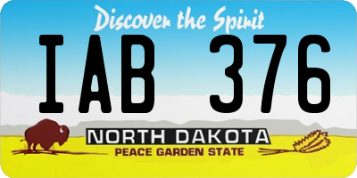 ND license plate IAB376