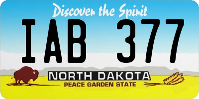 ND license plate IAB377