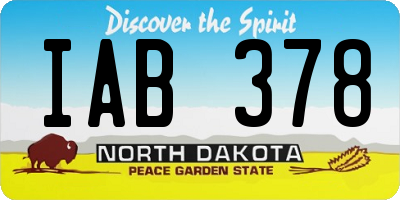 ND license plate IAB378