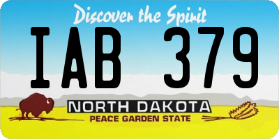 ND license plate IAB379