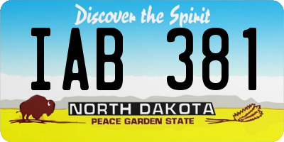 ND license plate IAB381