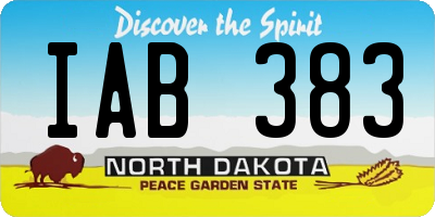 ND license plate IAB383