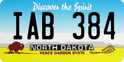 ND license plate IAB384