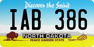 ND license plate IAB386