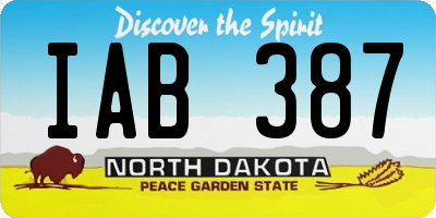 ND license plate IAB387