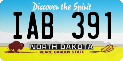 ND license plate IAB391