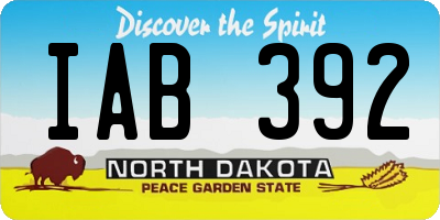 ND license plate IAB392