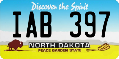 ND license plate IAB397