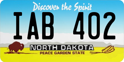 ND license plate IAB402