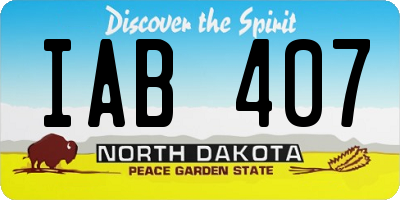 ND license plate IAB407