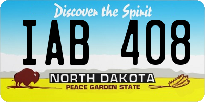 ND license plate IAB408